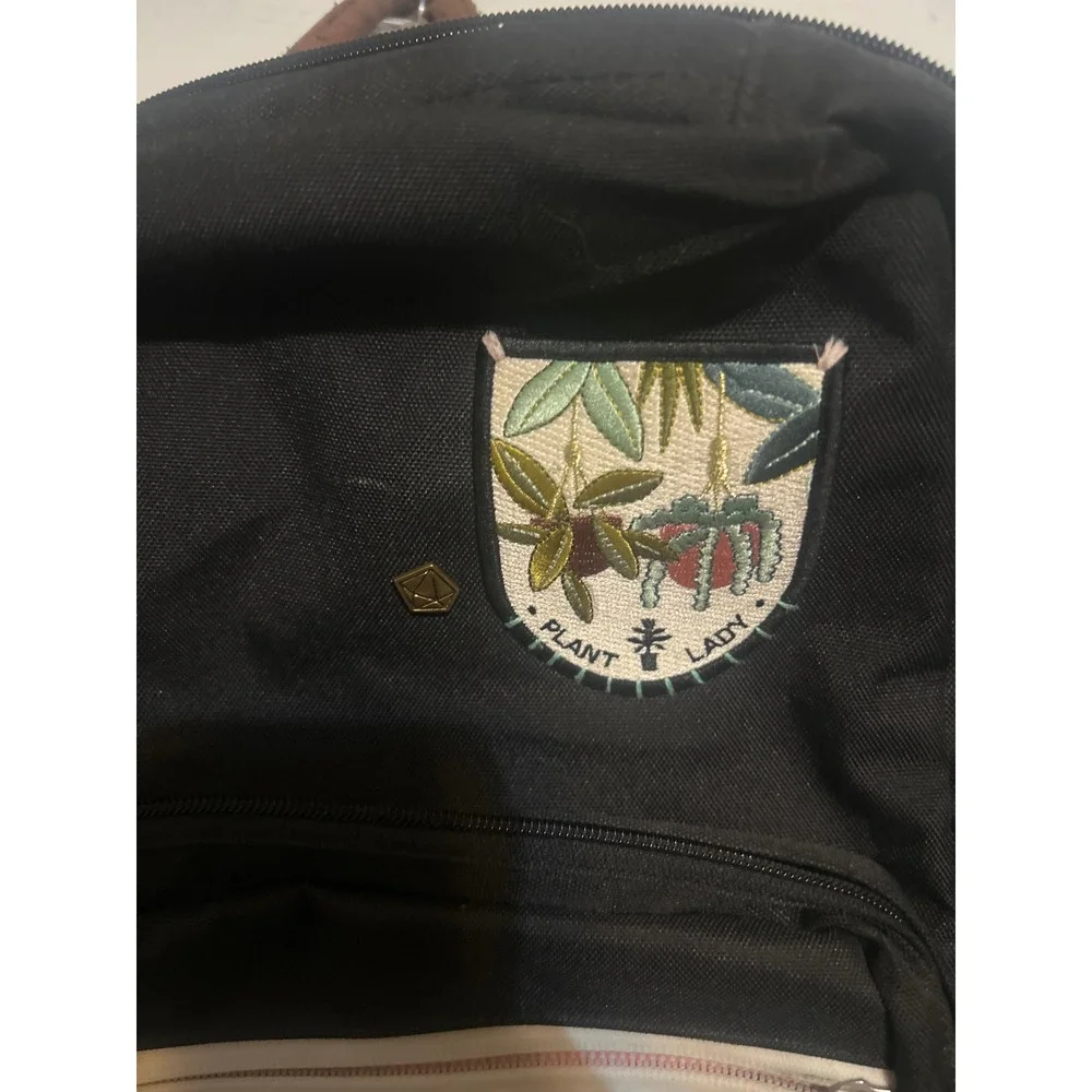 Herschel‎ Supply Co Pop Quiz Backpack Black Brown Plant Lady Patch Laptop Bag